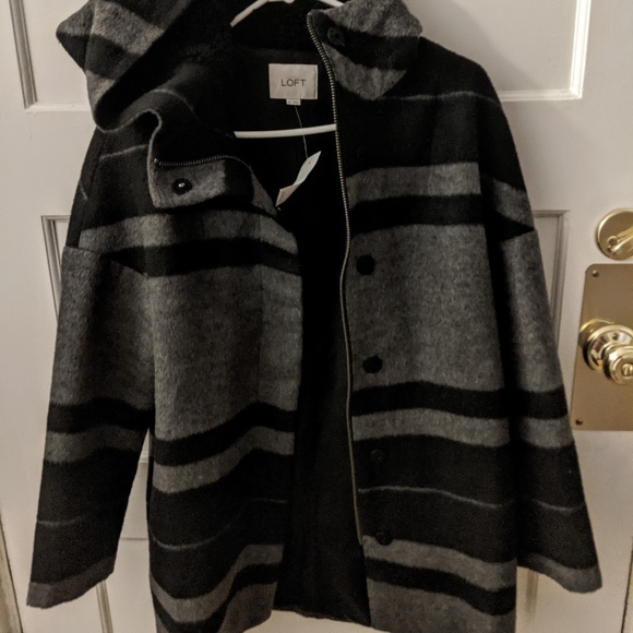 Loft Striped Cocoon Coat NWT - Picture 1 of 5